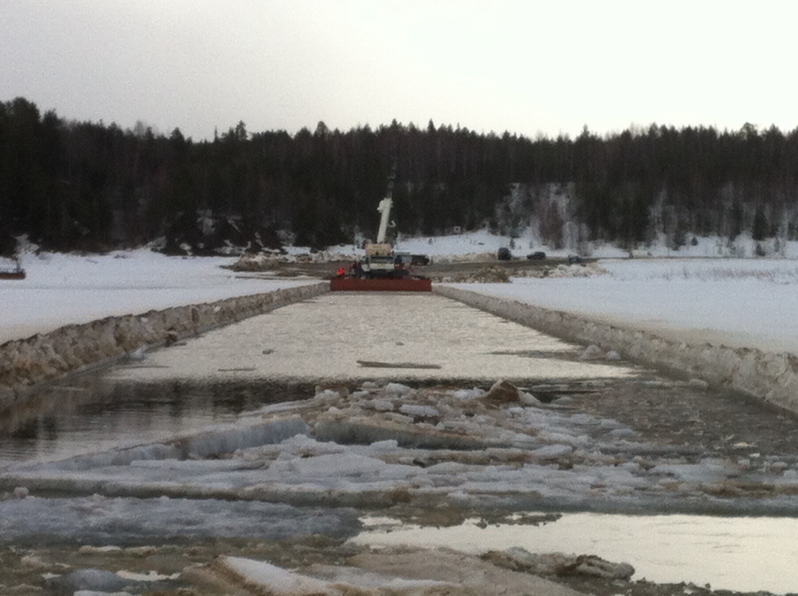 Removal of the panton crossing over the river. Pechora - My, Crossing, Pechora River