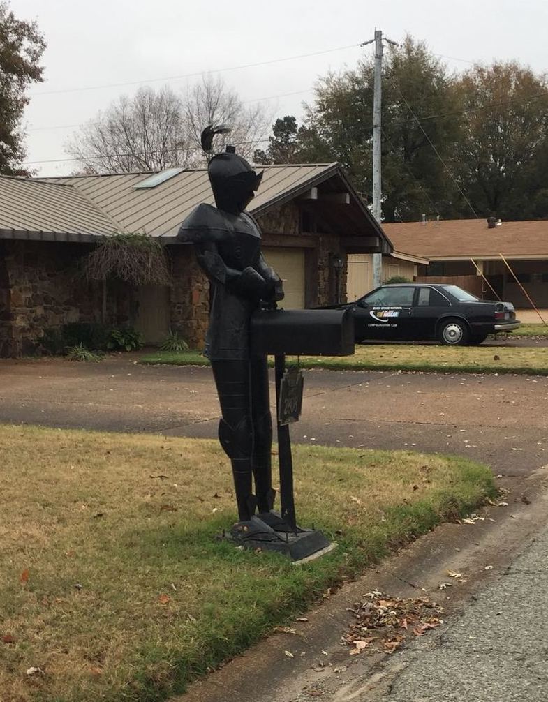 Black knight on guard - Mailbox, Knight, Prank, Knights