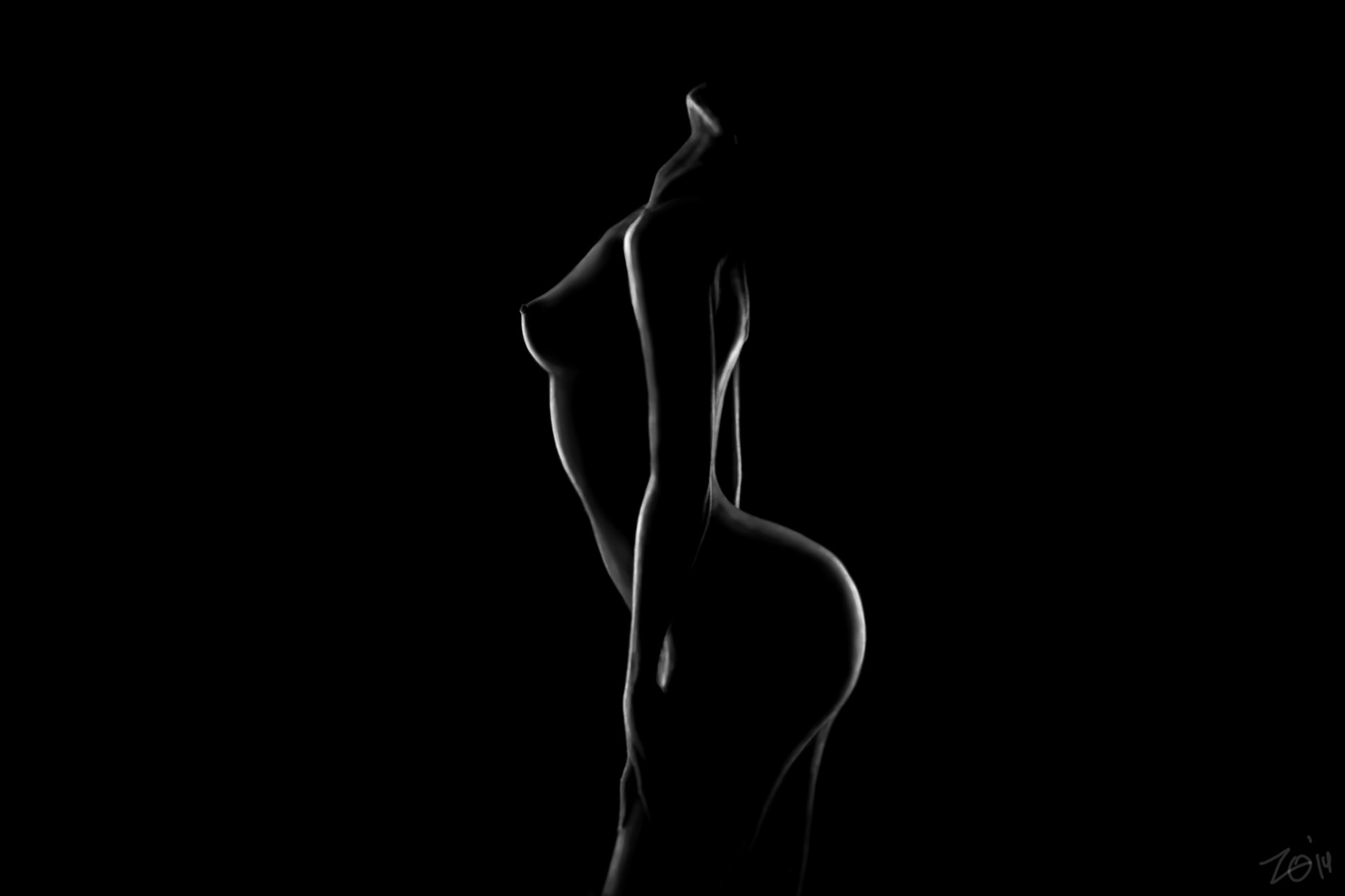 My graphics. part 4. Digital art again. Silhouettes - NSFW, My, Graphics, Digital, Black and white, Longpost