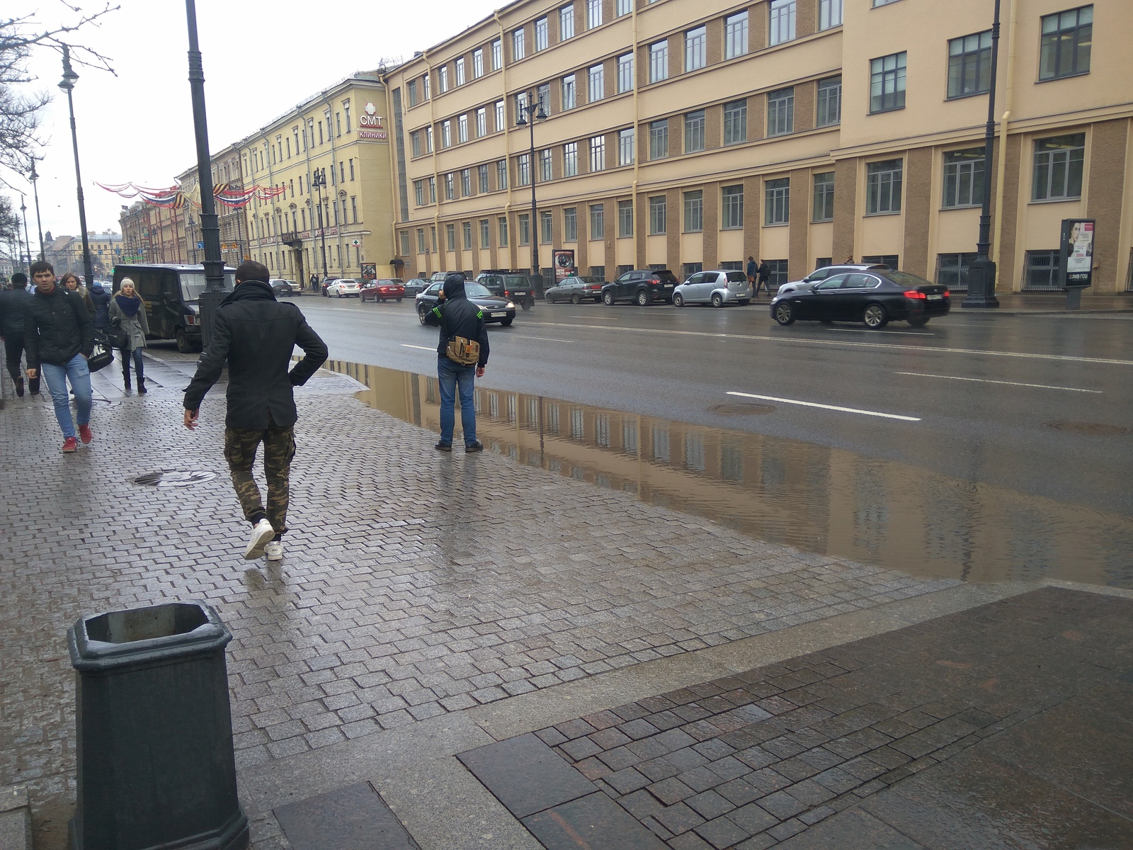 An unpleasant surprise. - Road, Repair, Puddle, Saint Petersburg