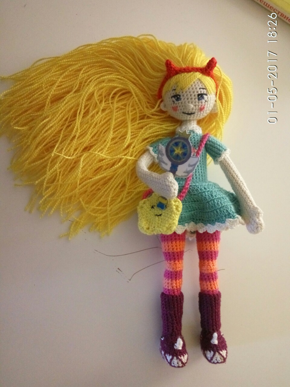 And what did you do on the weekend? Knitted doll Star Butterfly. - My, First post, Star butterfly, Crochet, Longpost, Star vs Forces of Evil