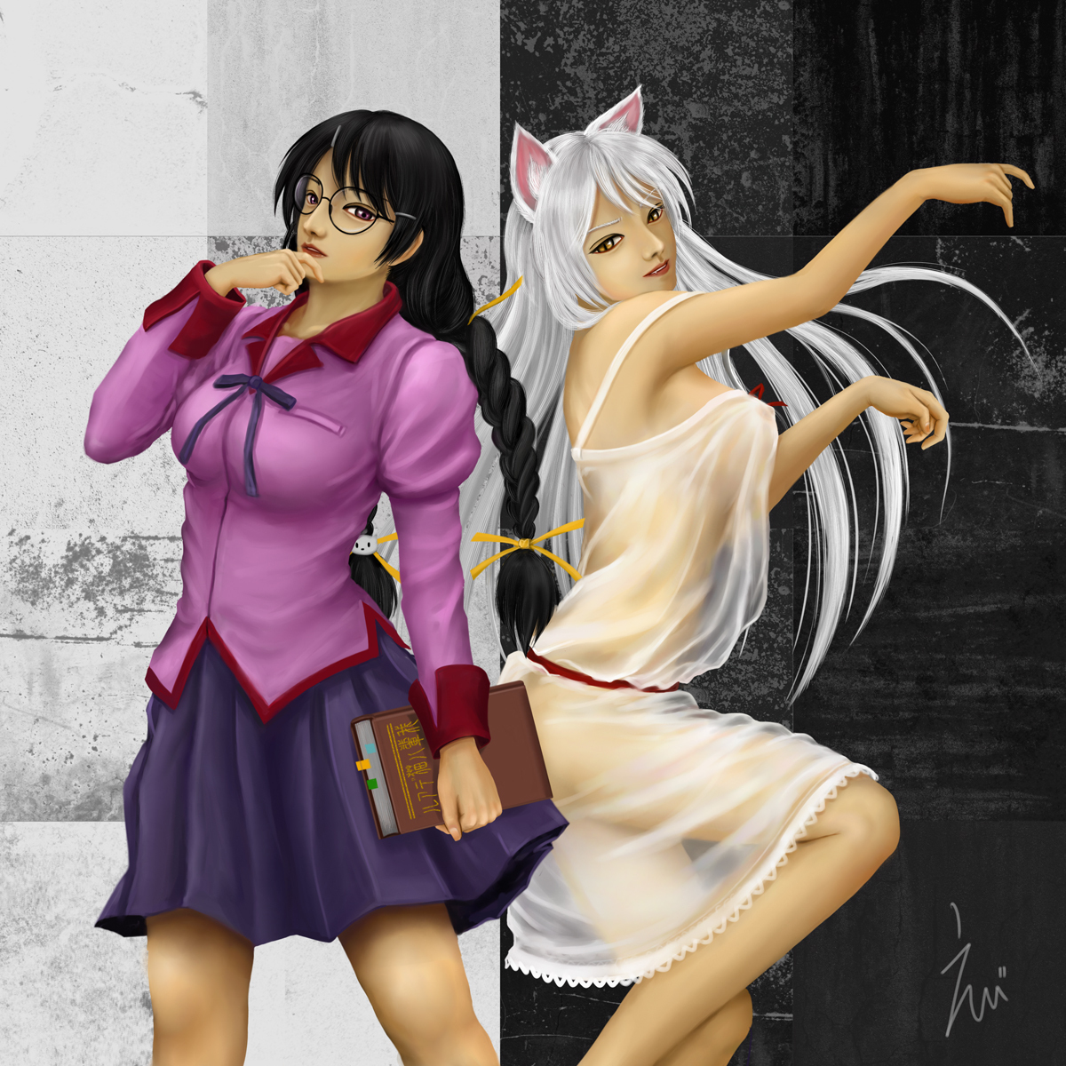 Hanekawa Tsubasa and Black Hanekawa | Пикабу