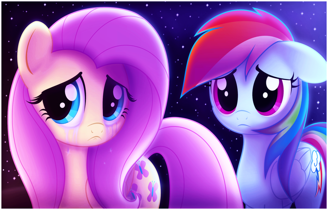 Please Don't Cry - My Little Pony, PonyArt, Fluttershy, Rainbow Dash