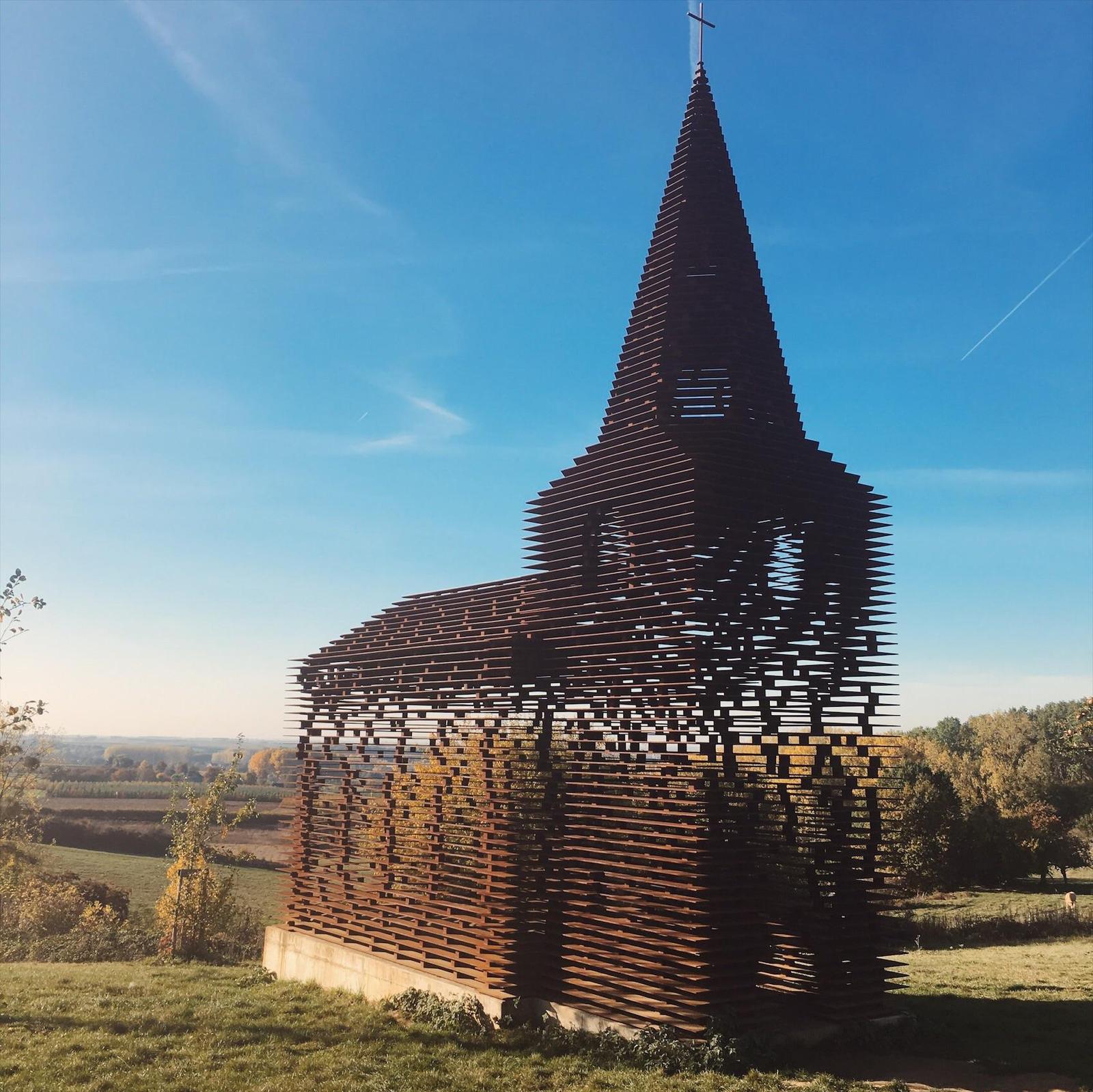 The invisible church in Belgium - Church, Optical illusions, Illusion, Belgium