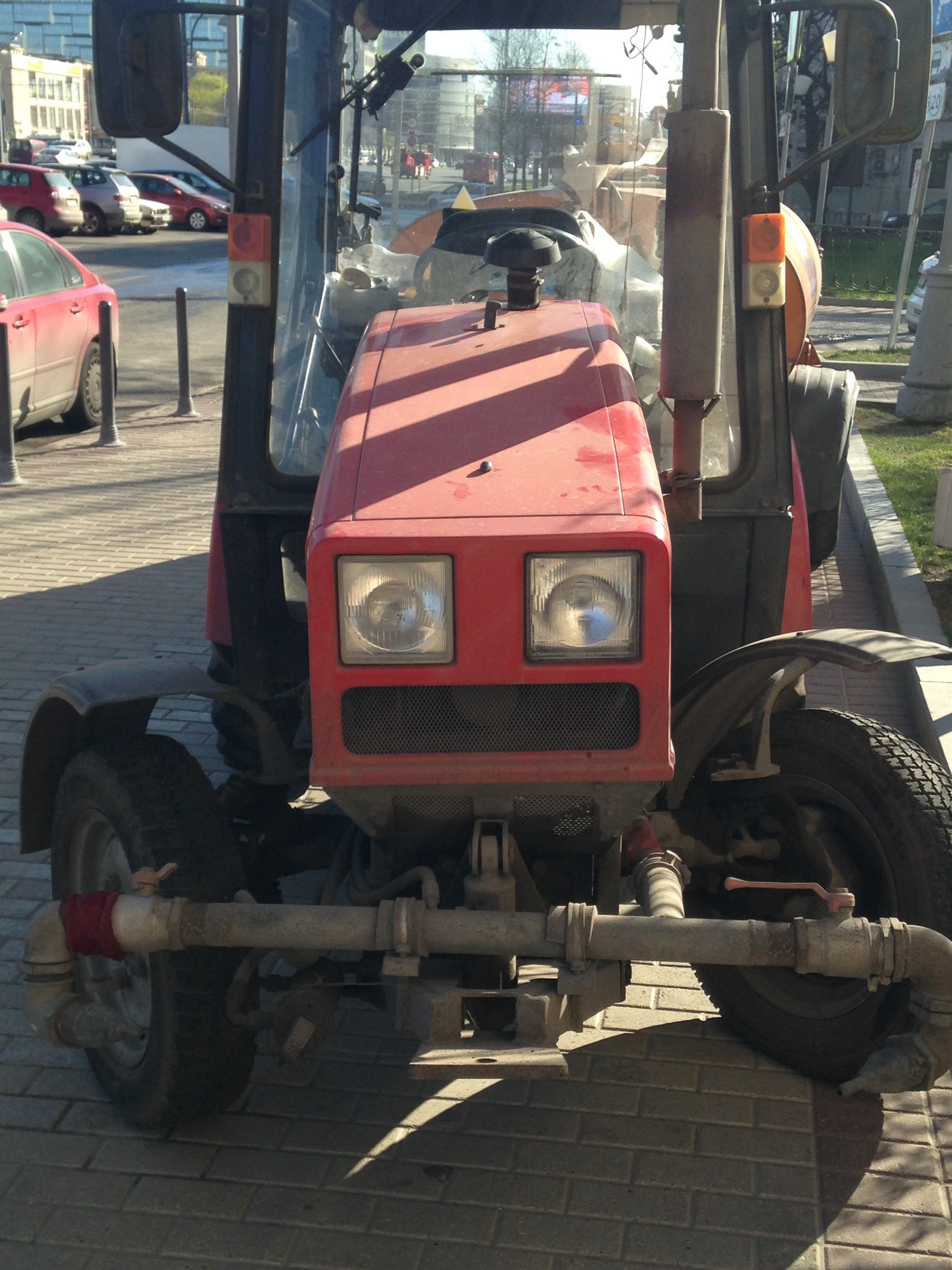 Even the tractor is shocked by our roads - My, Tractor, Pit, Russian roads