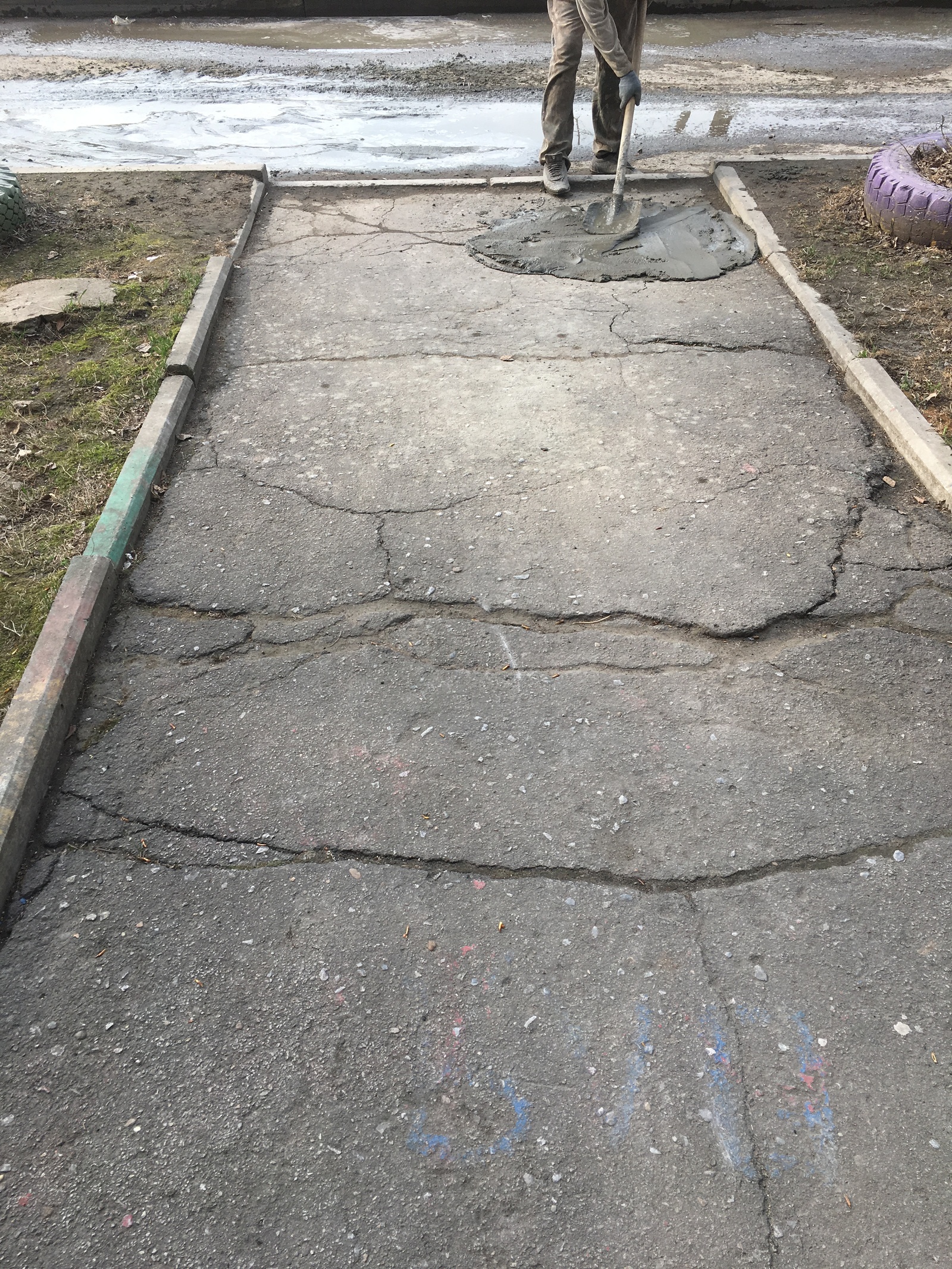 About fierce repairs - My, Repair, Road repair, Spring, Concrete, Longpost