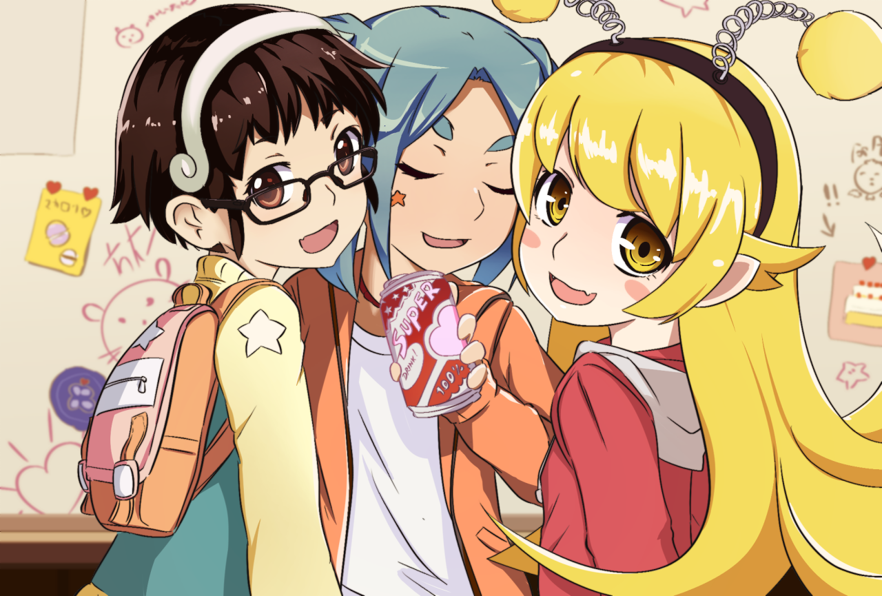 Shinobu has a clear passion for cosplay) - Anime art, Hachikuji Mayoi, Yotsugi ononoki, Shinobu oshino, Monogatari series