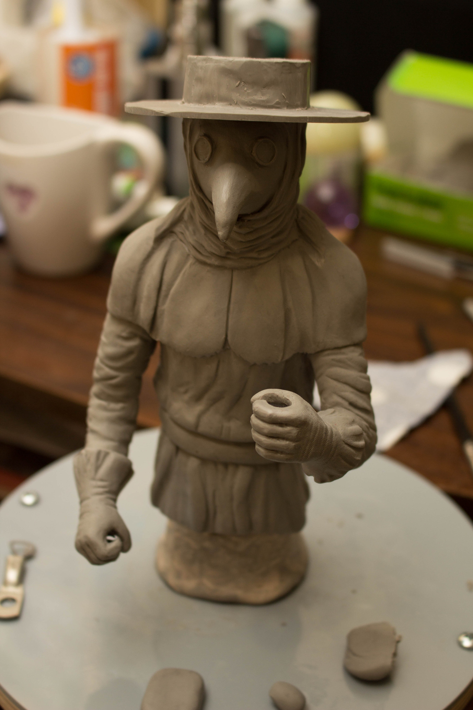 Making a plague doctor - My, My, Handmade, Polymer clay, Figurines, Plague Doctor, Longpost