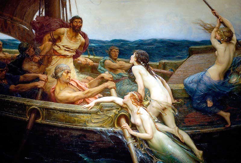 Sirens, mermaid and nymph - Art, Nymphs, Mermaid, Siren, Odysseus, Painting, Longpost, Herbert James Draper