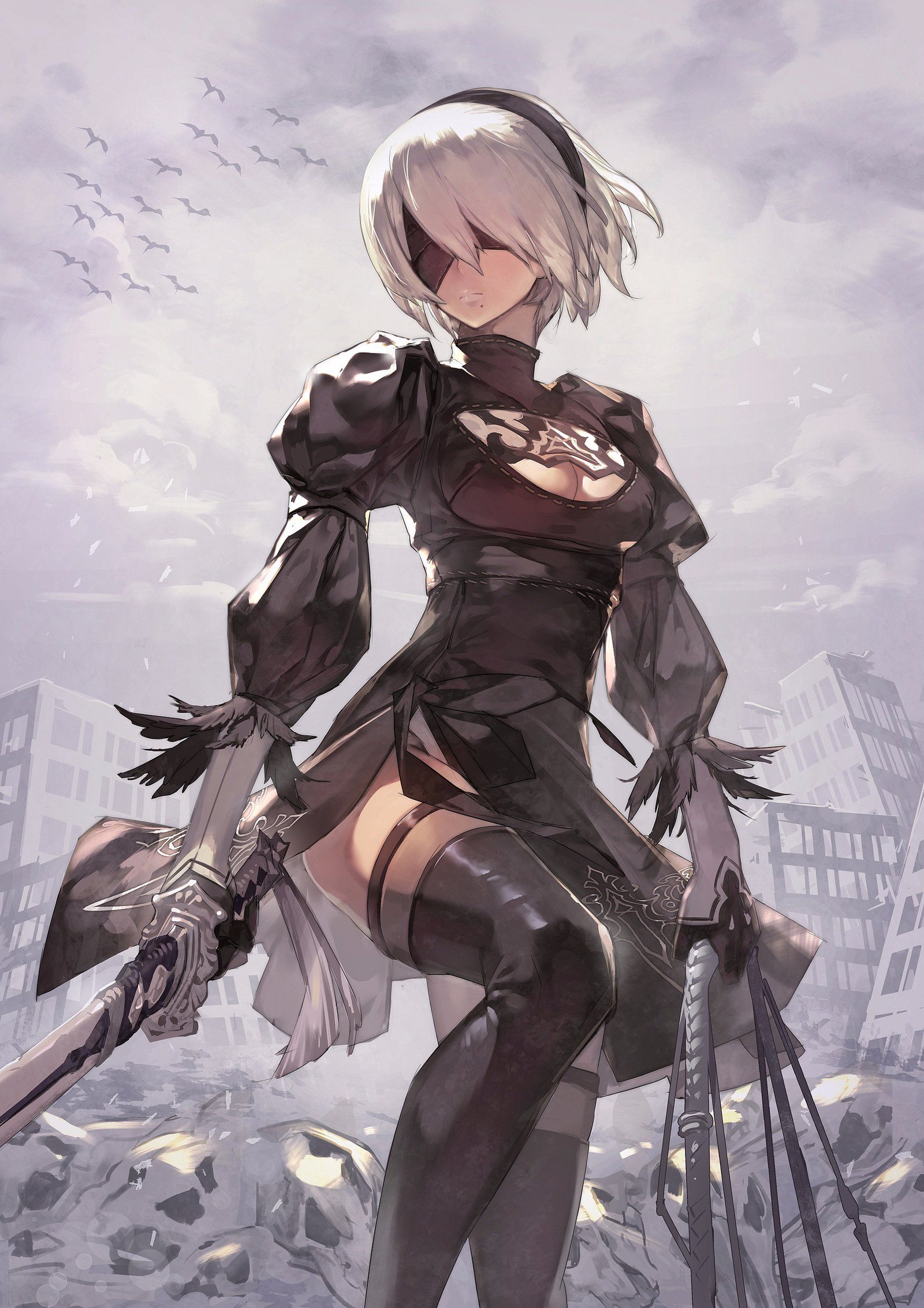 Yorha No 2 Type b - Anime Art, Аниме, Арт, NIER Automata, Игры