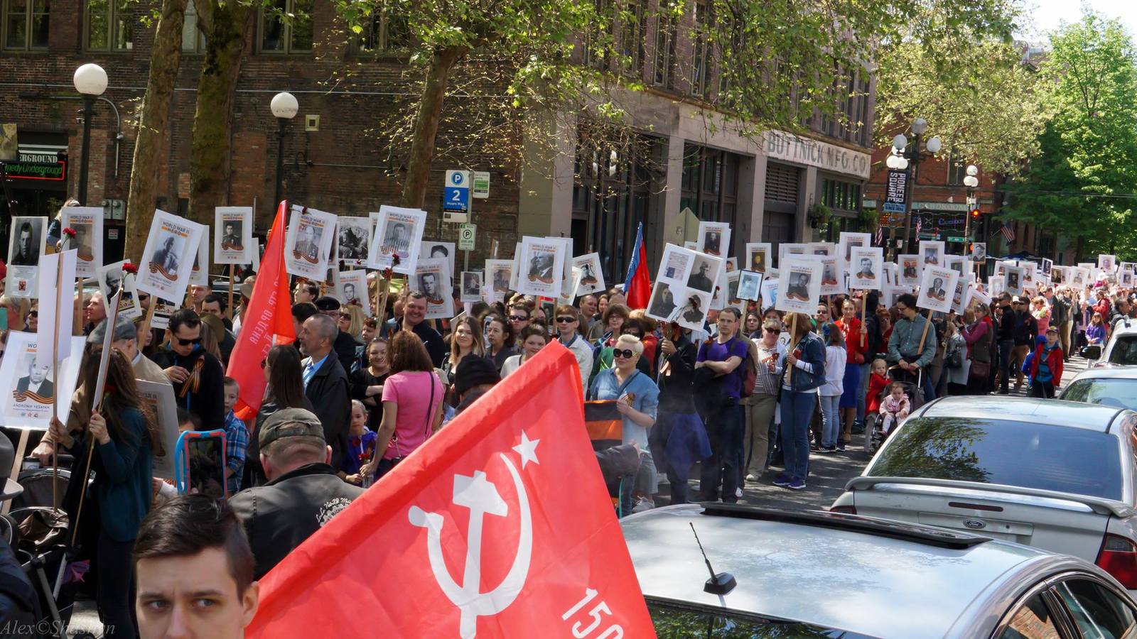 The Immortal Regiment marches through Seattle. - Immortal Regiment, USA, Seattle, 2017, Video, Longpost, May 9, May 9 - Victory Day