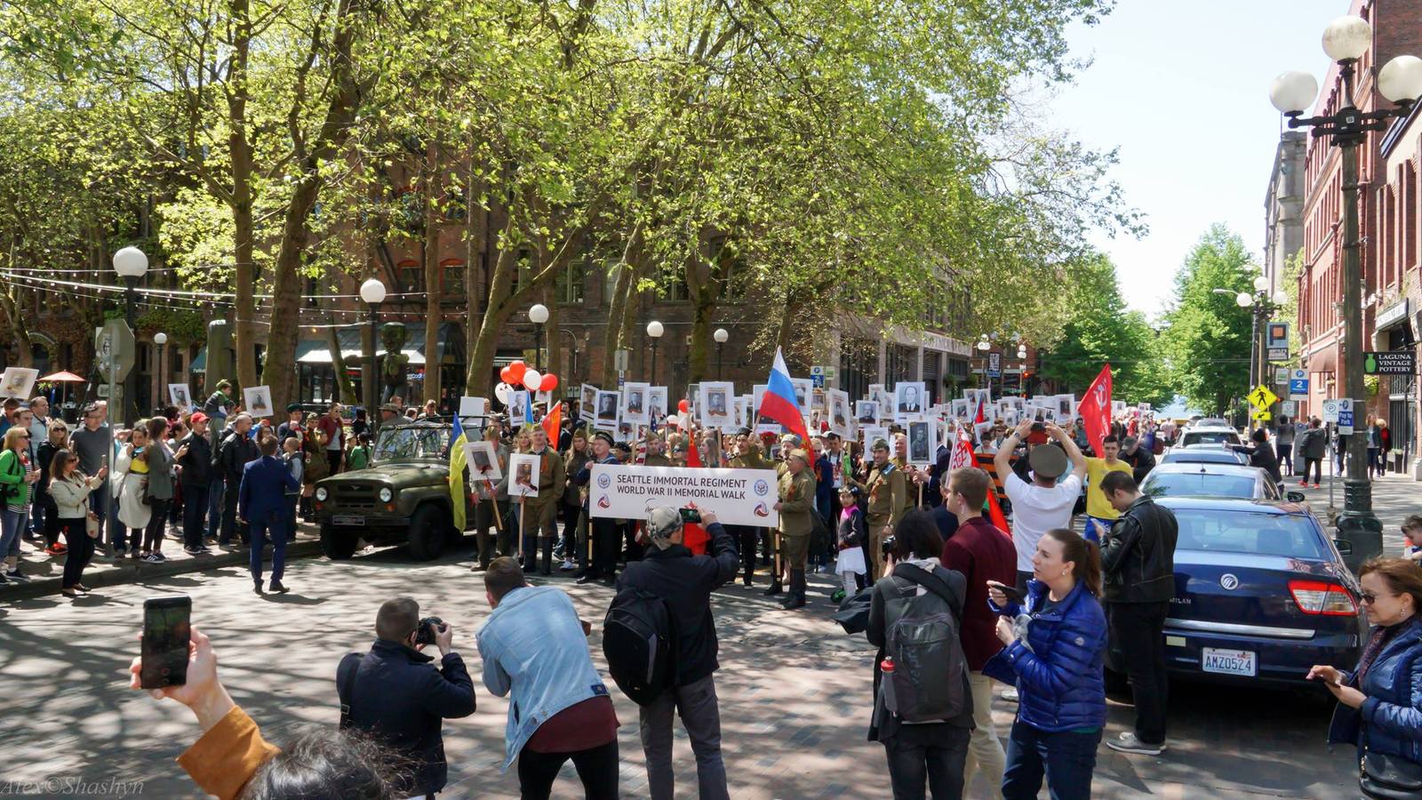 The Immortal Regiment marches through Seattle. - Immortal Regiment, USA, Seattle, 2017, Video, Longpost, May 9, May 9 - Victory Day