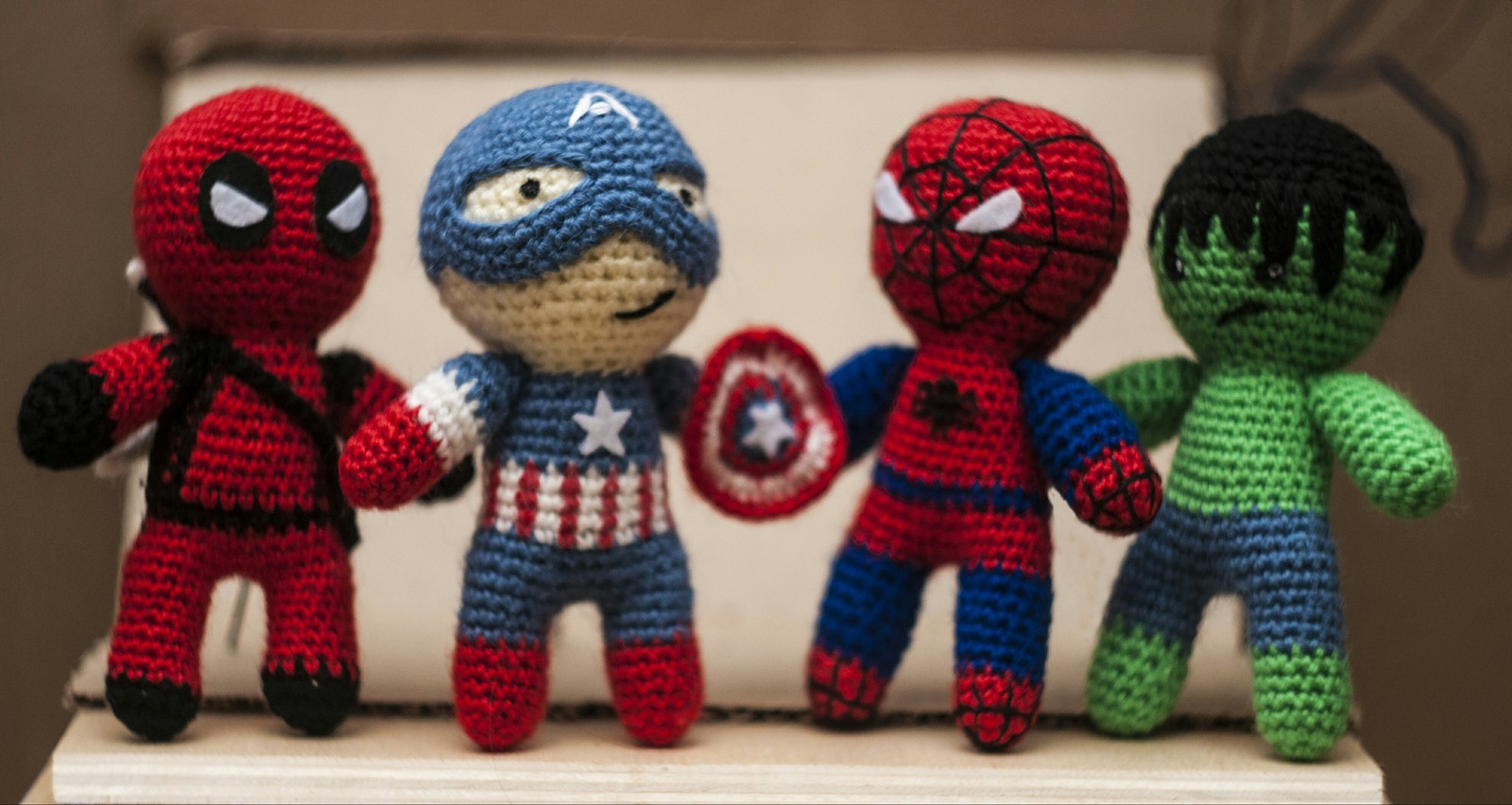 Вязанные герой Marvel - Моё, Handmade, Мстители, Человек-Паук, Дэдпул, Халк, Капитан Америка, Ручная работа, Длиннопост