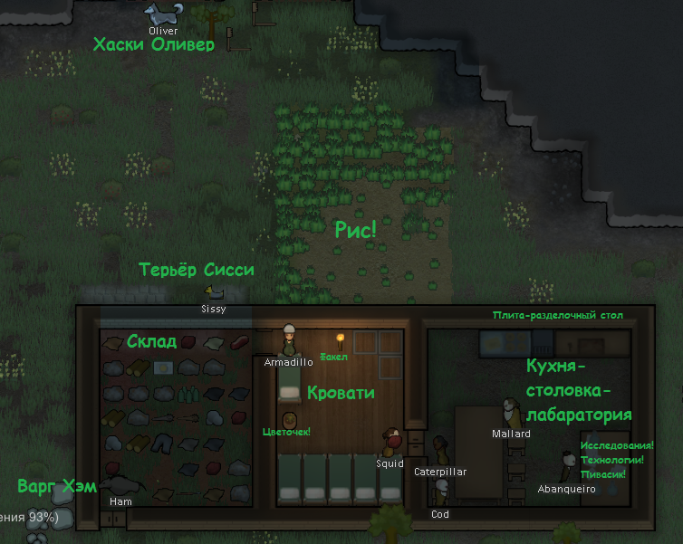 Tribe in RimWorld - My, Rimworld, Games, Computer games, Survival, Hardcore, Tags are clearly not mine, Yao Ming, Longpost