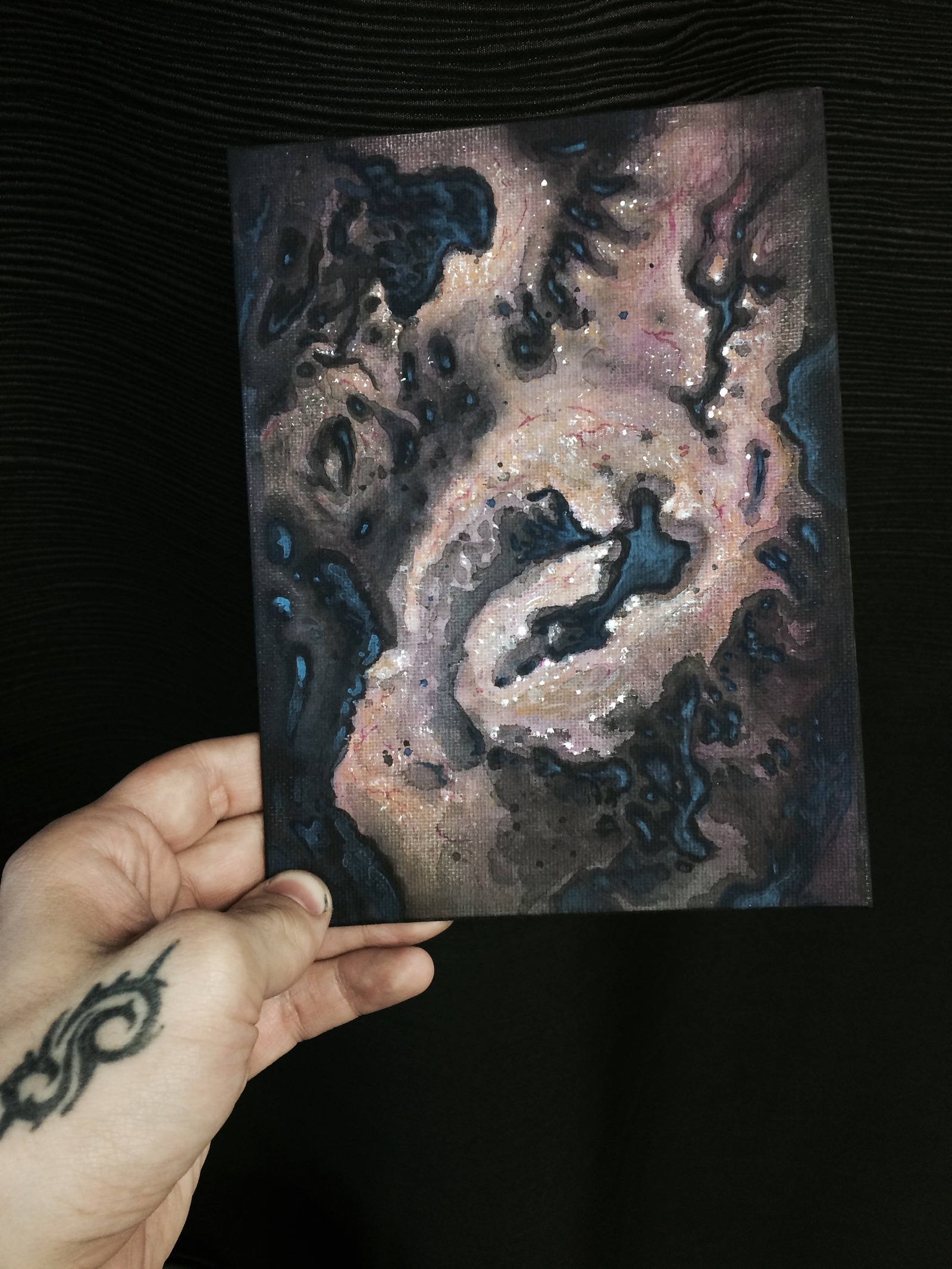 Zerg's skin - My, Painting, , Textures, Art, Acrylic, Zerg, Longpost