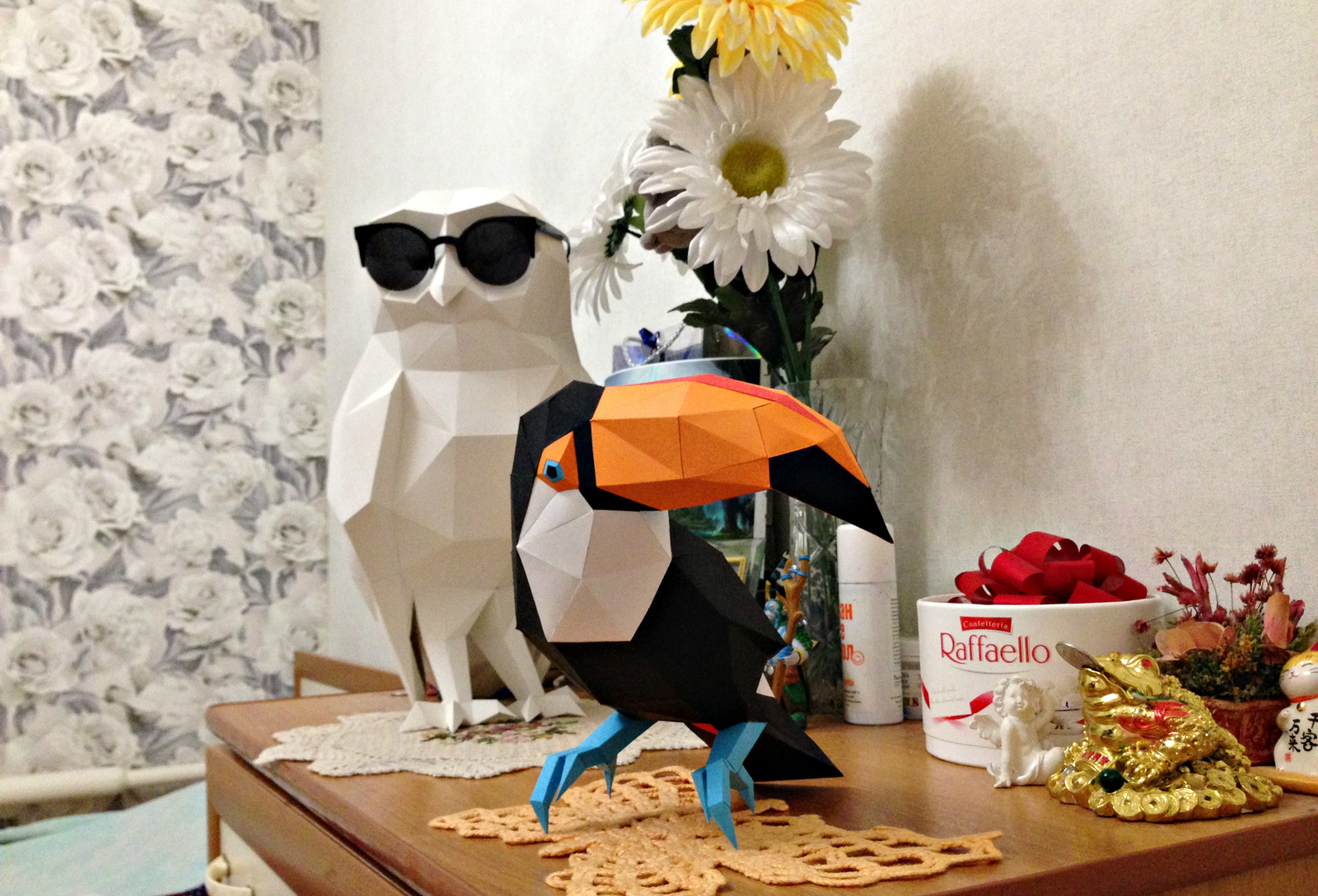 Toucan. - My, Pepakura, With your own hands, Handmade, Interior, Competition, Handmade, Needlework, Needlework without process, Longpost, Papercraft