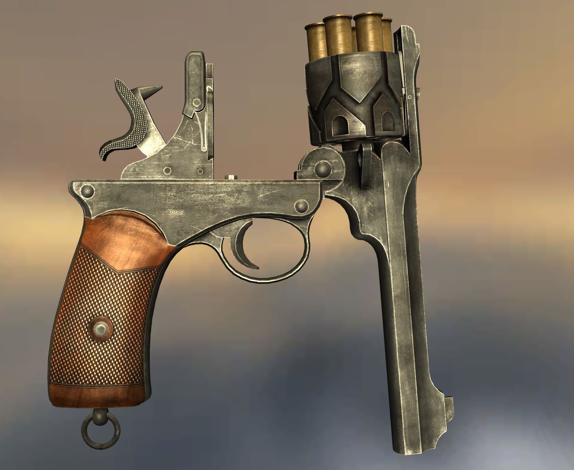 Webley-Fosbury automatic revolver - Weapon, Firearms, Revolver, GIF