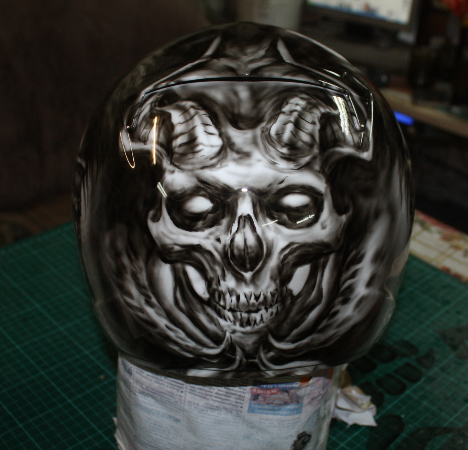 Airbrushing on a helmet Centurion (process) - My, Airbrushing, Airbrushing on the helmet, Moto, Airbrushing72, Tyumen, Tyumenaero, Tyumenaero, Longpost