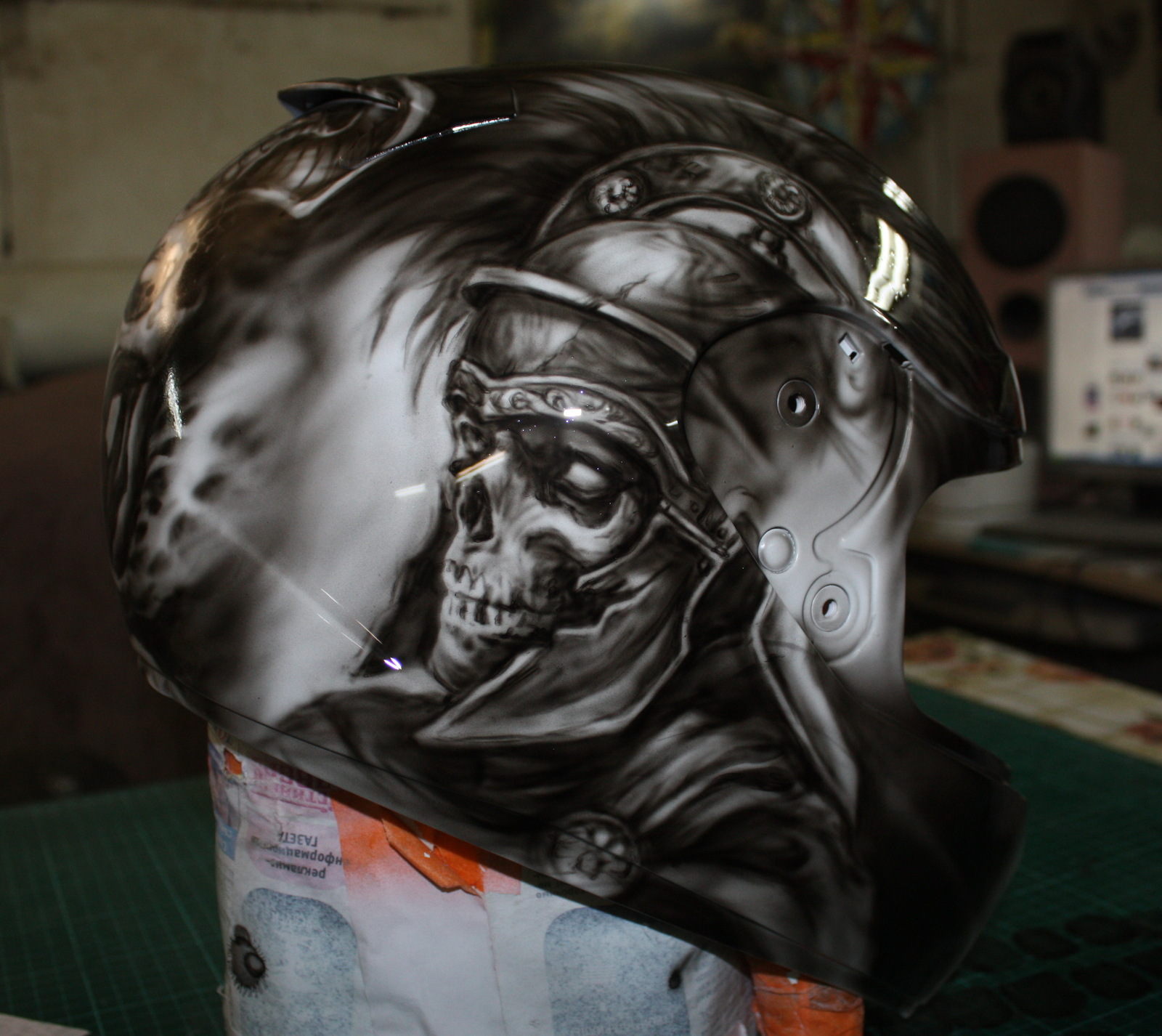 Airbrushing on a helmet Centurion (process) - My, Airbrushing, Airbrushing on the helmet, Moto, Airbrushing72, Tyumen, Tyumenaero, Tyumenaero, Longpost