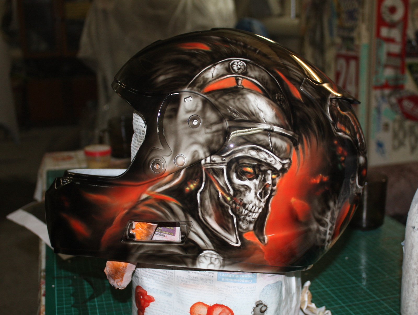 Airbrushing on a helmet Centurion (process) - My, Airbrushing, Airbrushing on the helmet, Moto, Airbrushing72, Tyumen, Tyumenaero, Tyumenaero, Longpost