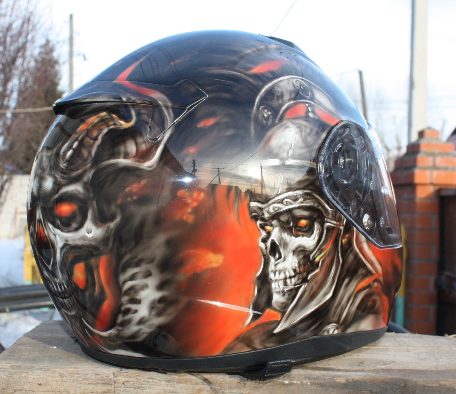 Airbrushing on a helmet Centurion (process) - My, Airbrushing, Airbrushing on the helmet, Moto, Airbrushing72, Tyumen, Tyumenaero, Tyumenaero, Longpost