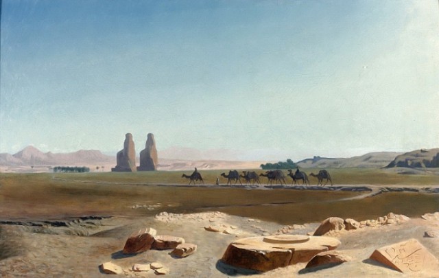 Colossi of Memnon in painting - Ancient Egypt, Pyramid, Temple, Pharaoh, Mummy, Egyptology, Story, Archeology, Longpost