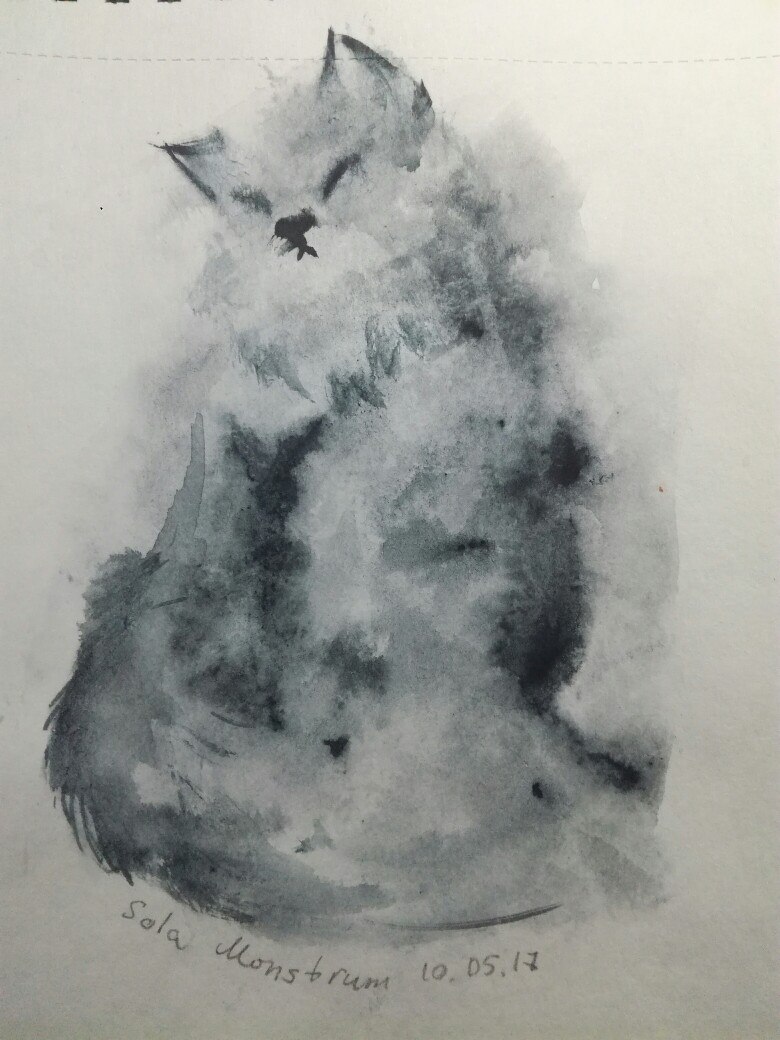 Cats - My, Watercolor, cat, Longpost