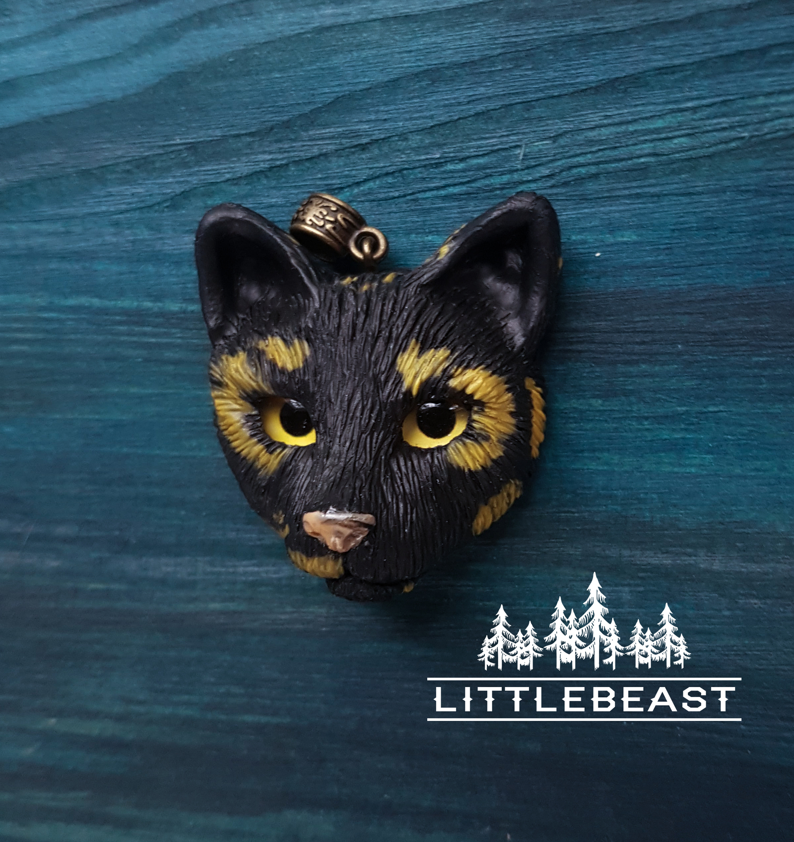 tortoiseshell cat - My, Polymer clay, Plastic, Black cat, cat, Pets, With your own hands, Longpost