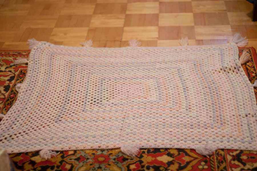 Crochet baby blanket - My, Plaid, , Crochet, Needlework without process, Longpost, My