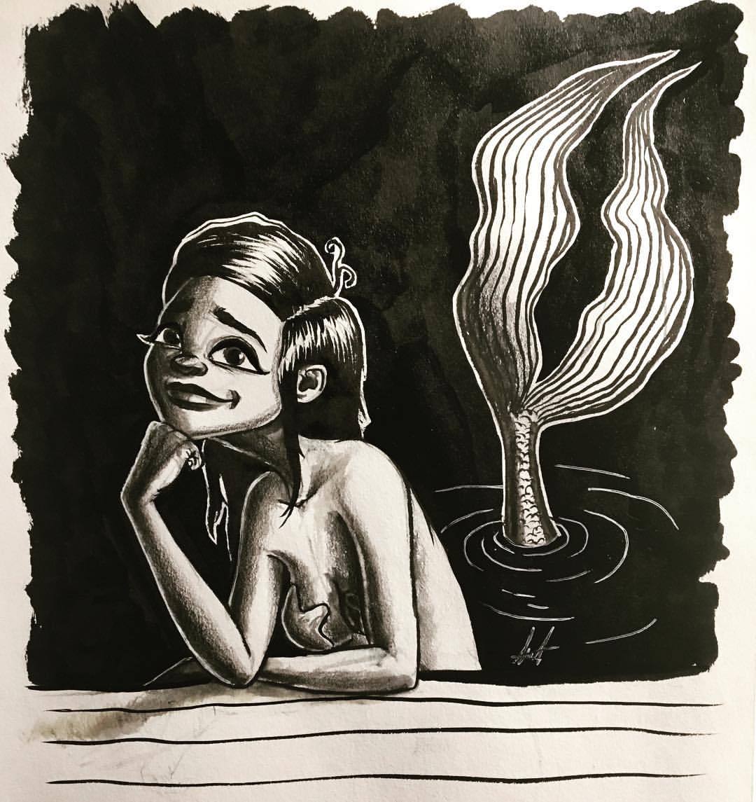 Mermaid Month (#MerMay) Part I - My, Mermaid, Drawing, Mermay, Longpost