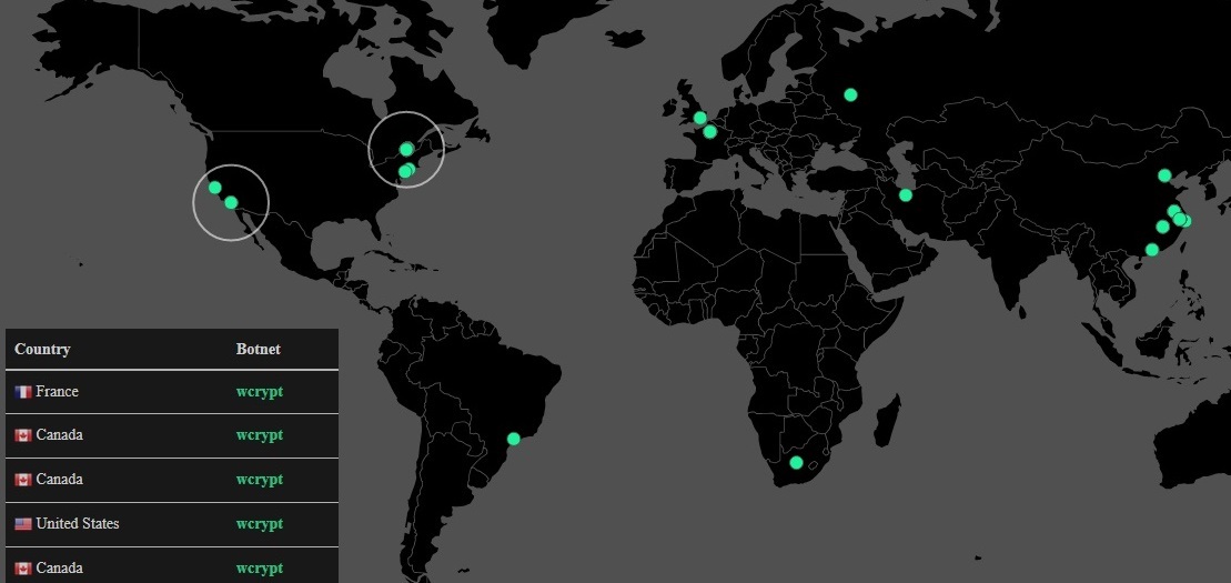 Interactive map of Retribution - Online, Virus, Retribution, Wannacry, Internet