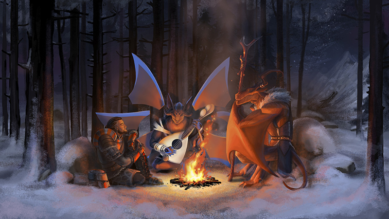 Winter evening by the fire... - Endless legend, Art, The Dragon, Werewolves, Jumper