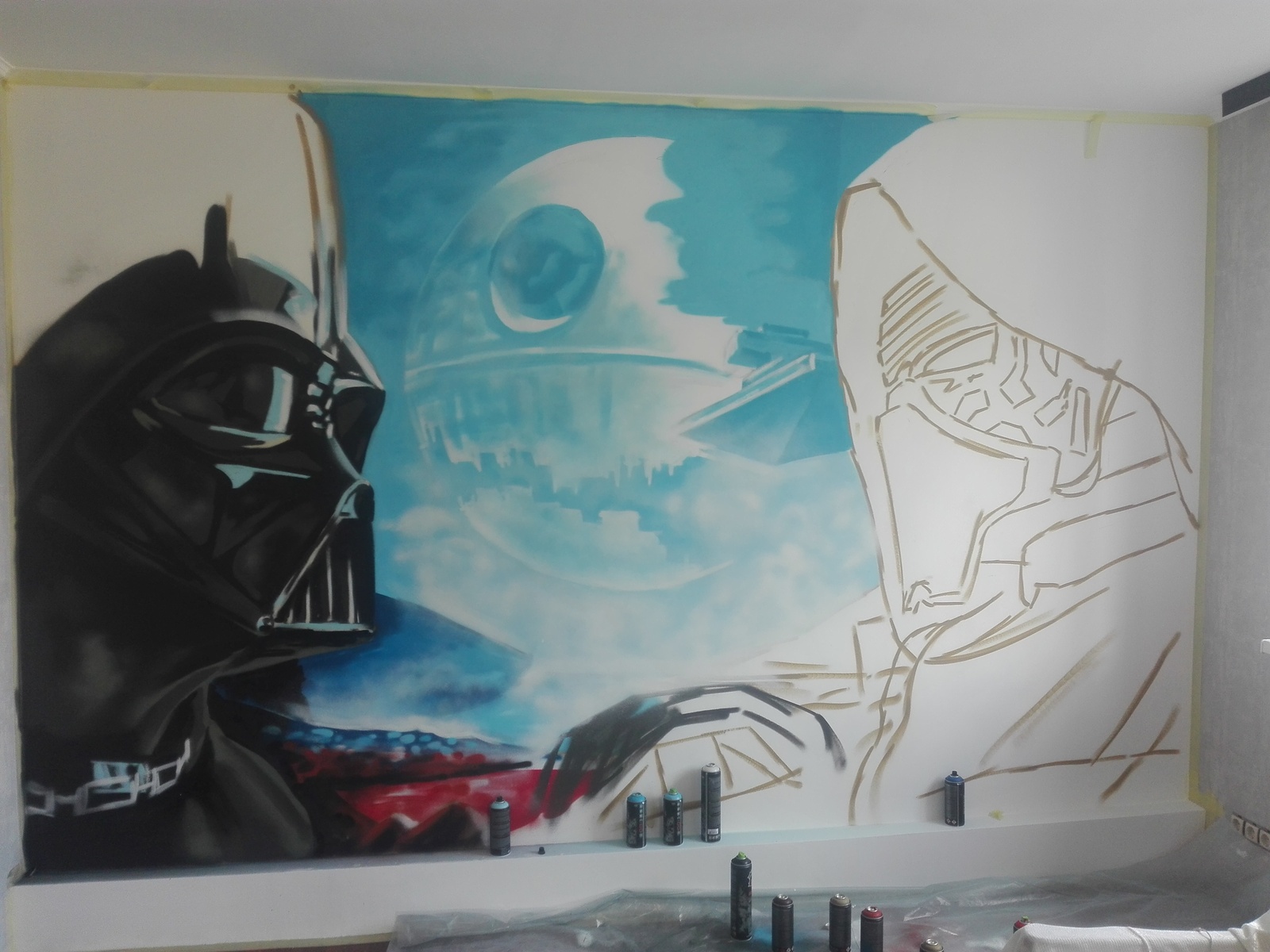 Darth Vader & Kylo Ren - My, Drawing, Graffiti, Longpost