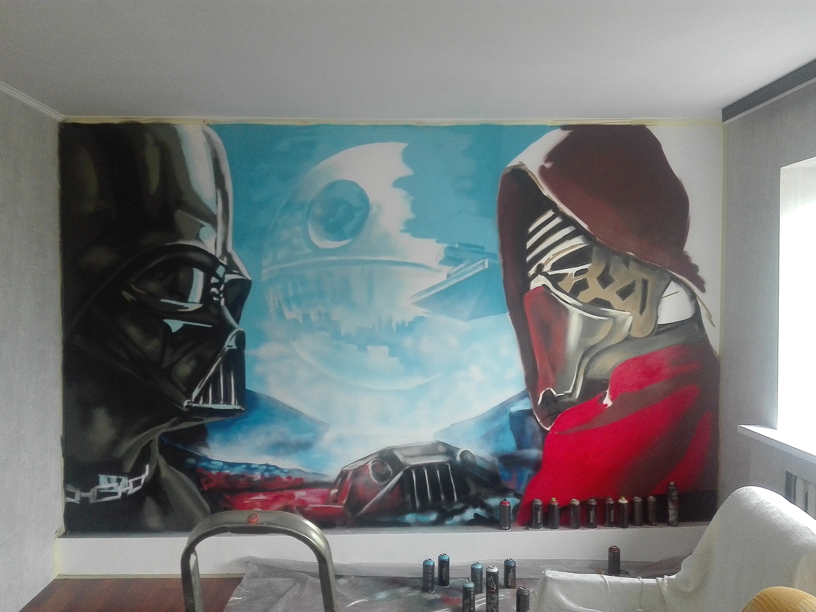 Darth Vader & Kylo Ren - My, Drawing, Graffiti, Longpost