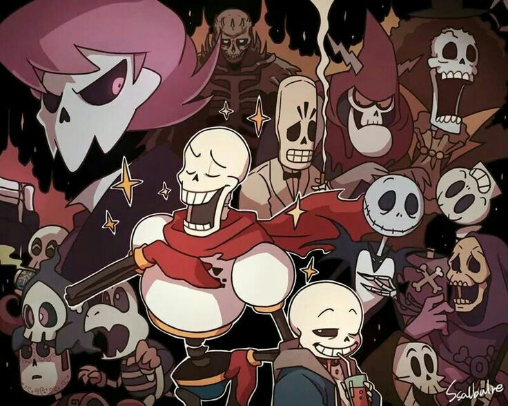 Skeleton ton of characters - Crossover, Sans, Papyrus, Lord Hater, Skeletor