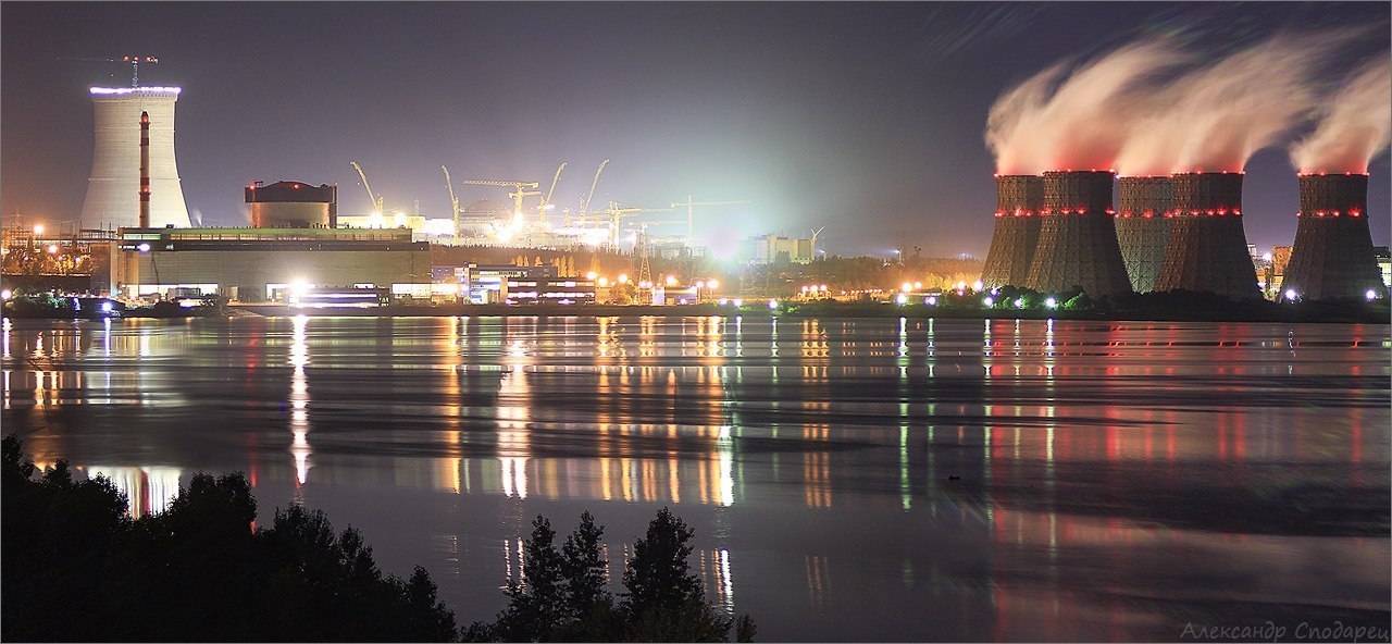 Novovoronezh NPP - nuclear power station, beauty, Night