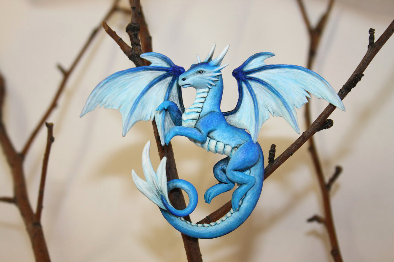 My first dragon and other animals) With my own hands. - My, Polymer clay, Handmade, Raccoon, The Dragon, Fox, Deer, Snow Leopard, Longpost, Deer