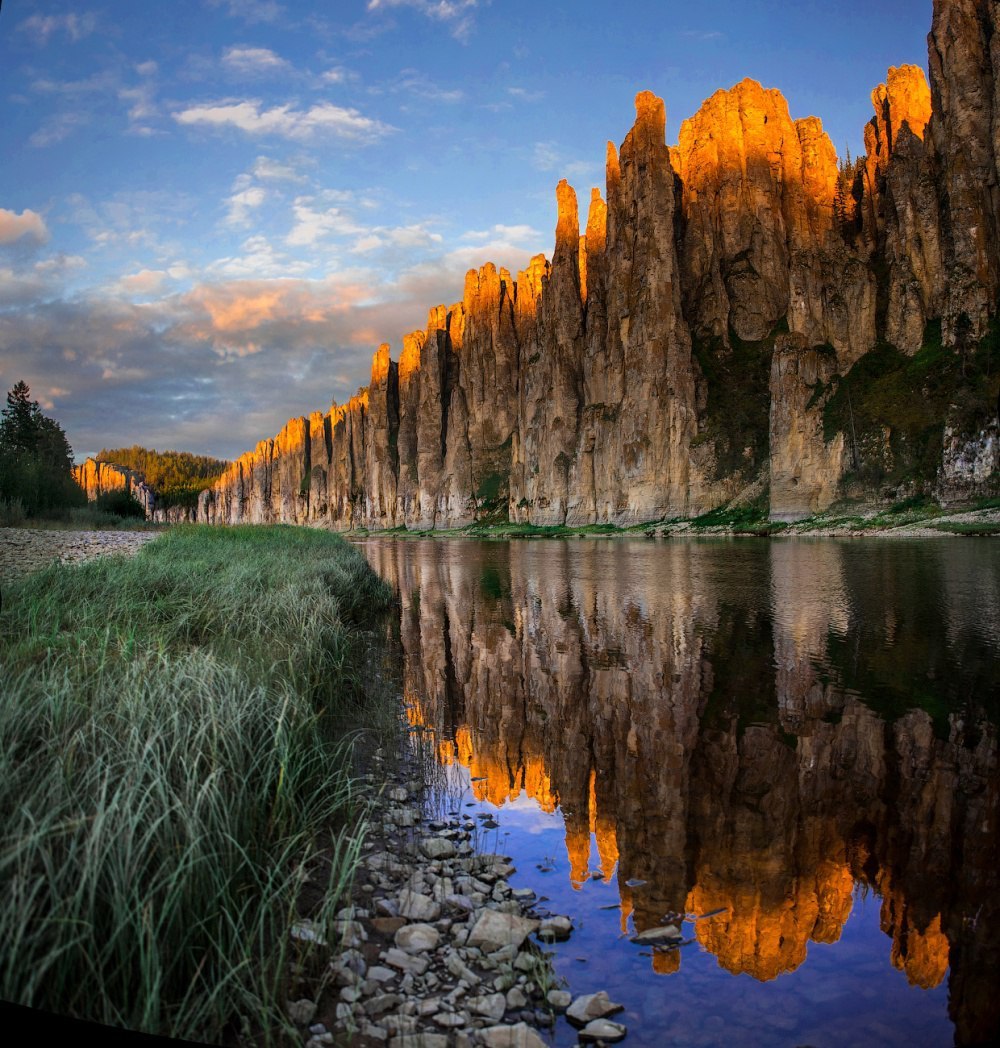 Золотые скалы, река Синяя, Якутия - Россия, Фотография, Пейзаж, Природа, Путешествия, Туризм, Якутия