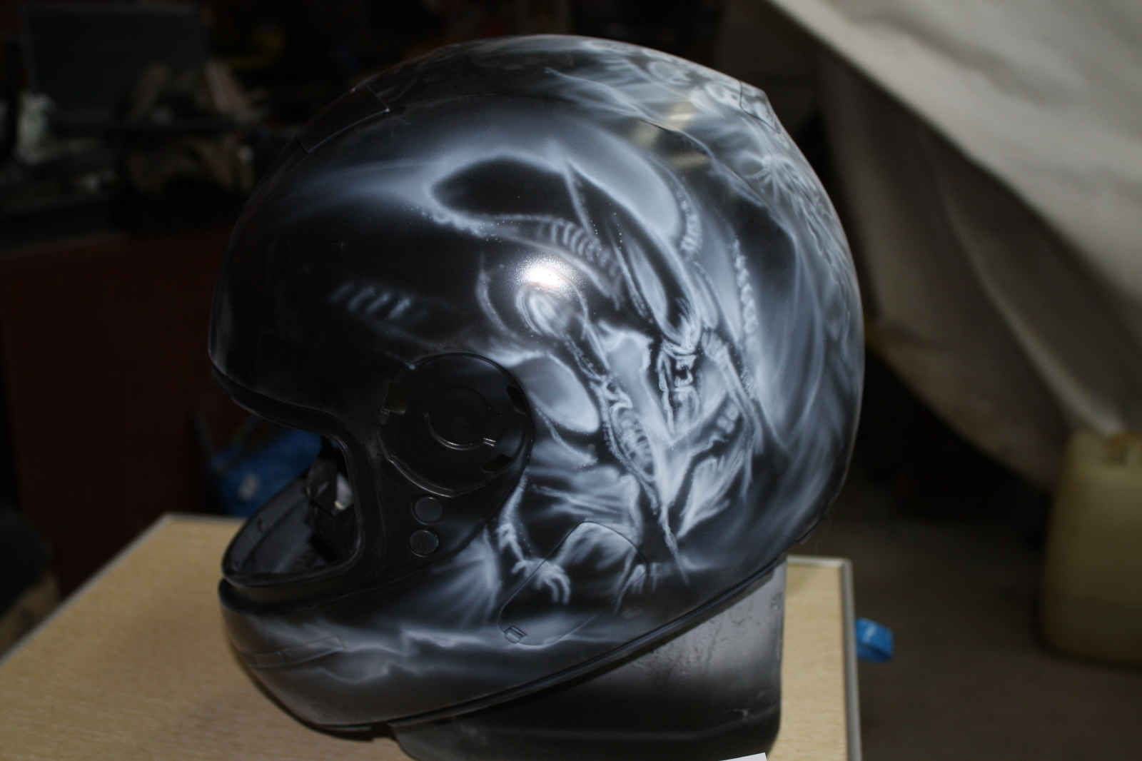 Airbrushing. Another theme of Alien vs. Predator. - My, Airbrushing, Airbrushing on the helmet, Christopher Nolan, Tyumen, Airbrushing72, Tyumenaero, Tyumenaero, Longpost