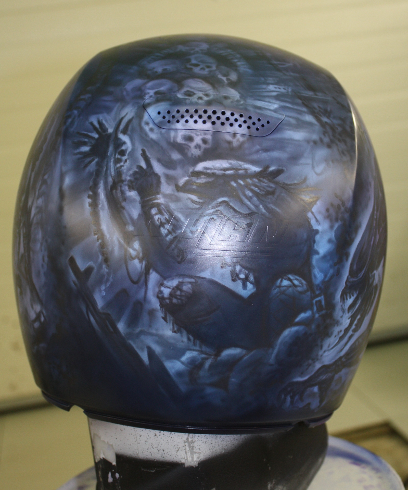 Airbrushing. Another theme of Alien vs. Predator. - My, Airbrushing, Airbrushing on the helmet, Christopher Nolan, Tyumen, Airbrushing72, Tyumenaero, Tyumenaero, Longpost