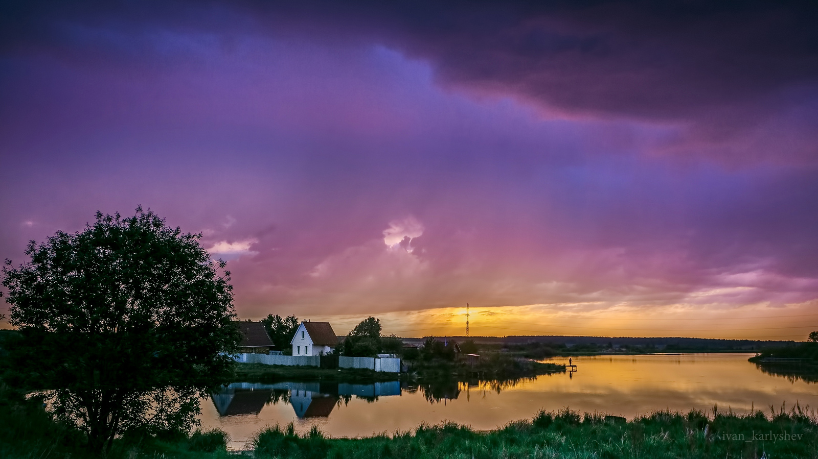 Sunrise in the Upper Karasi village - My, Chelyabinsk region, Chebarkul, dawn