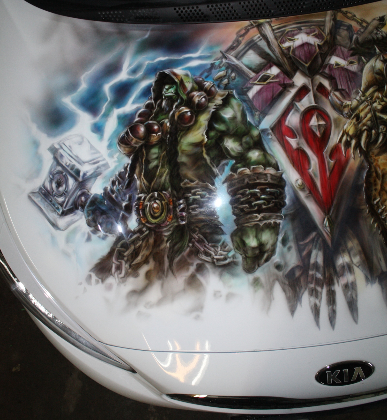 Airbrushing on the hood of the Kia Sid. - My, Airbrushing, , , Kia, , Kia Ceed, Tyumenaero, Longpost