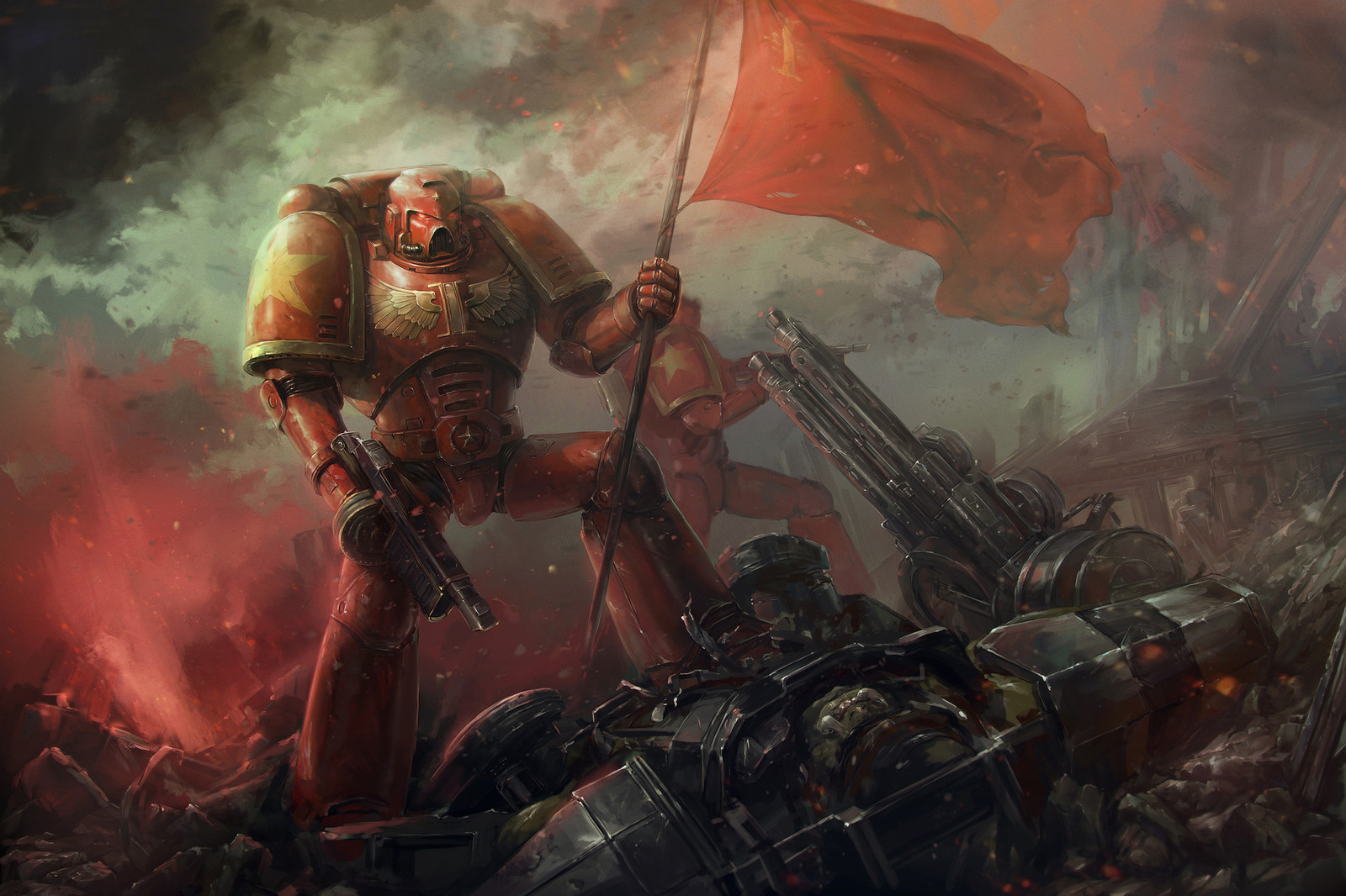 A couple of crossovers - Warhammer 40k, Wh Art, Crossover, Red Army, Doom, Longpost, Crossover