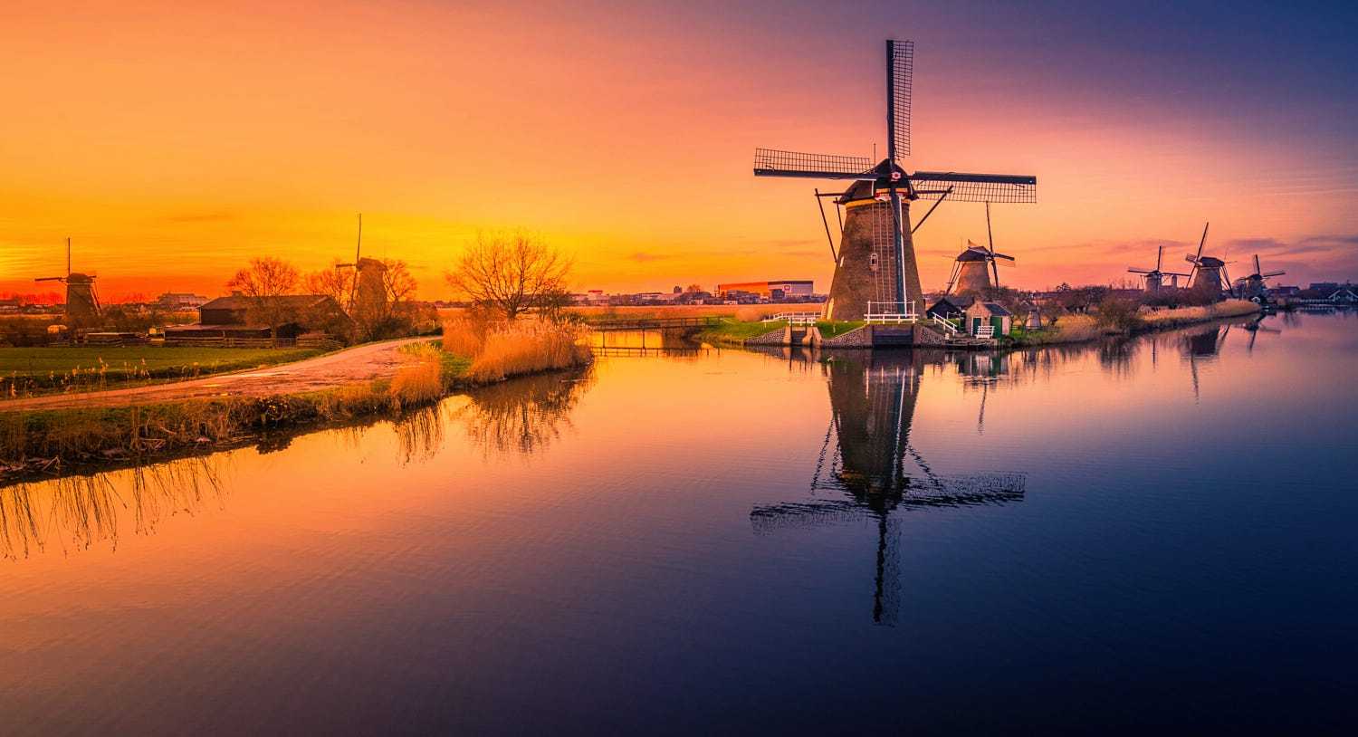 Kinderdijk - Kinderdijk, Holland, Longpost, Netherlands (Holland)