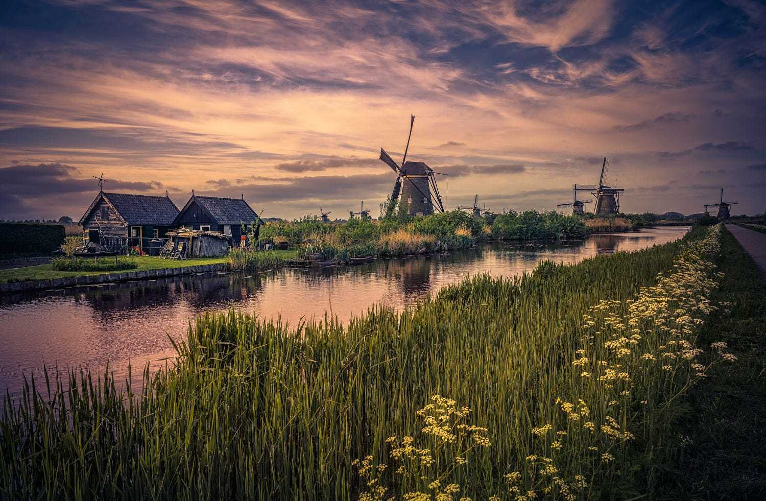 Kinderdijk - Kinderdijk, Holland, Longpost, Netherlands (Holland)