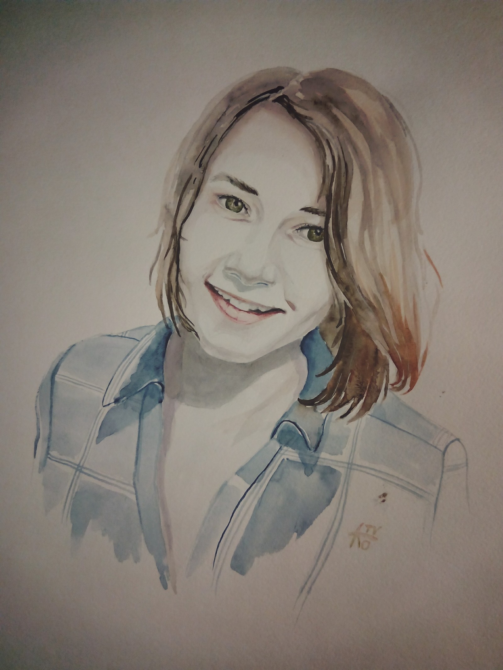 Some watercolor - My, Portrait, Watercolor, Drawing