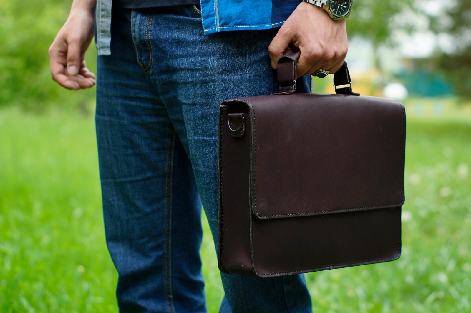 Briefcase - My, Leather, Briefcase, Handmade, Longpost