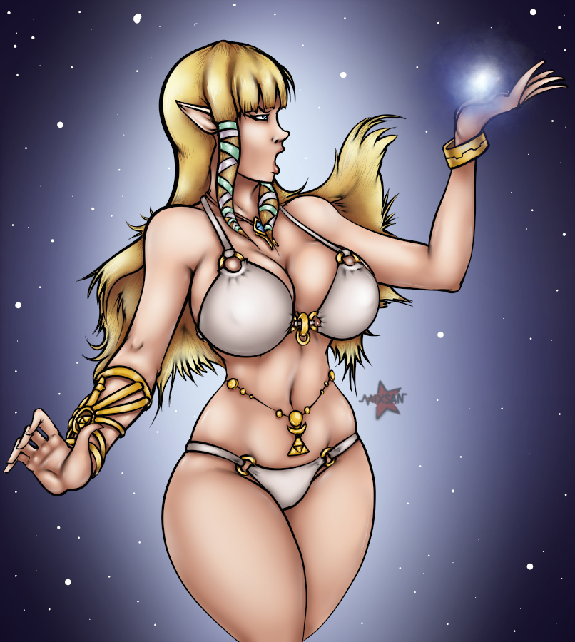 sudden zelda - NSFW, My, The legend of zelda, Games, Zelda, Girls, Painting