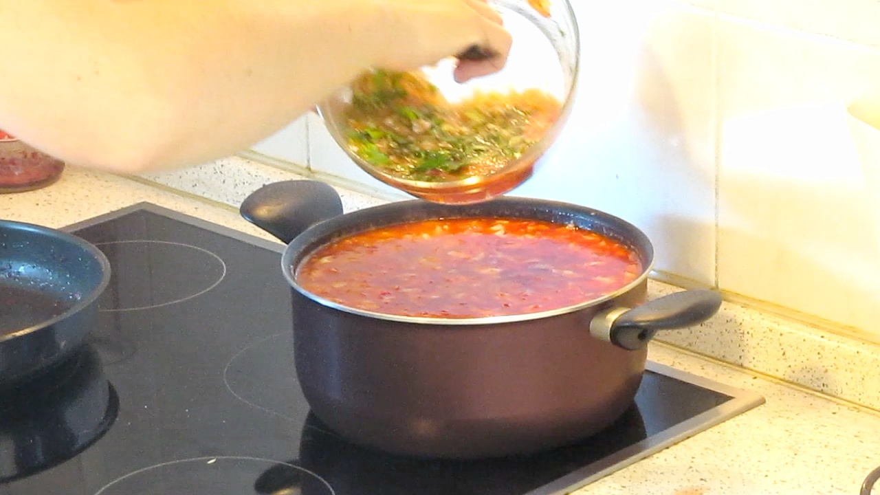 001. Our favorite borscht - My, Rumkin, , Borsch, First meal, Soup, , Yummy, Longpost, Video