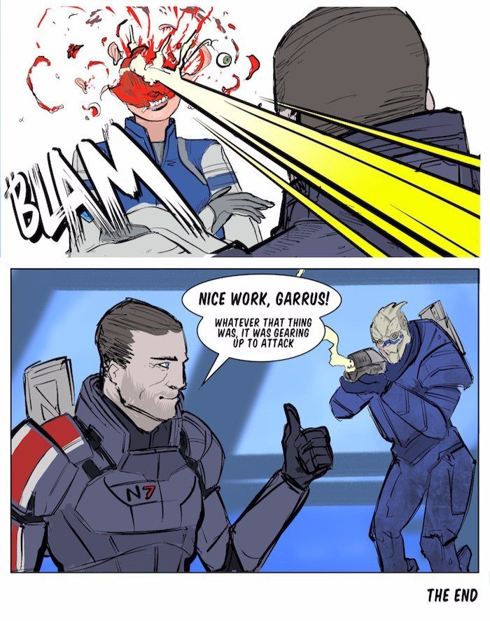 If Shepard ended up in Andromeda - Mass effect, Garrus, Shepard, Peebee, Comics, Humor, Longpost